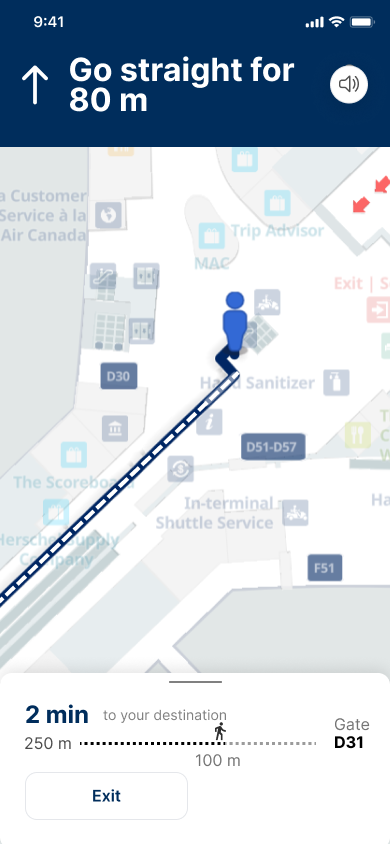 Airwise Turn-by-turn Screen